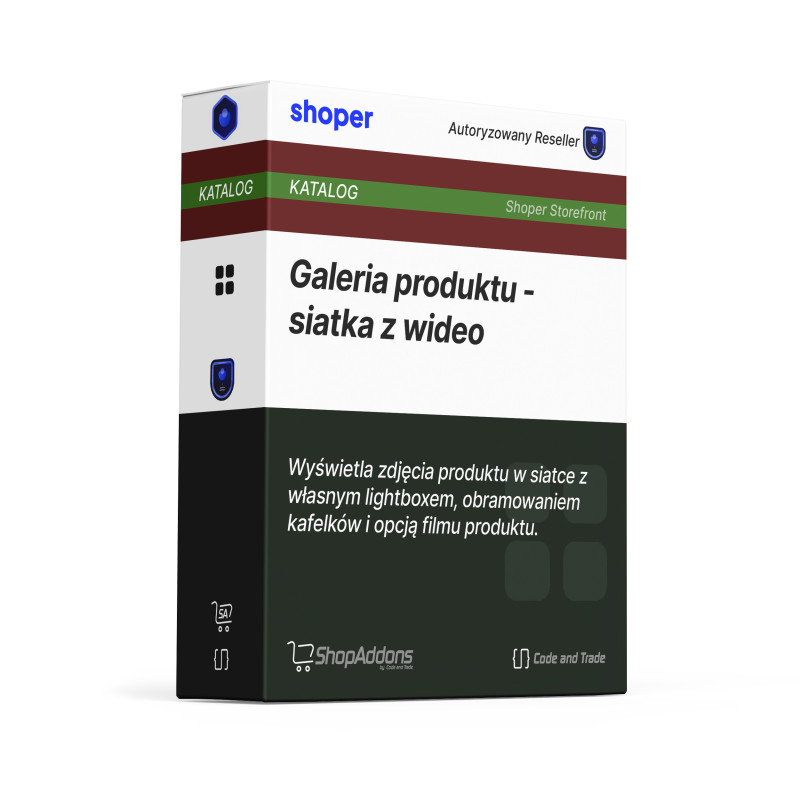 Galeria produktu - siatka z wideo